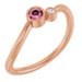 14K Rose 3 mm Natural Pink Tourmaline & .015 CT Natural Diamond Ring